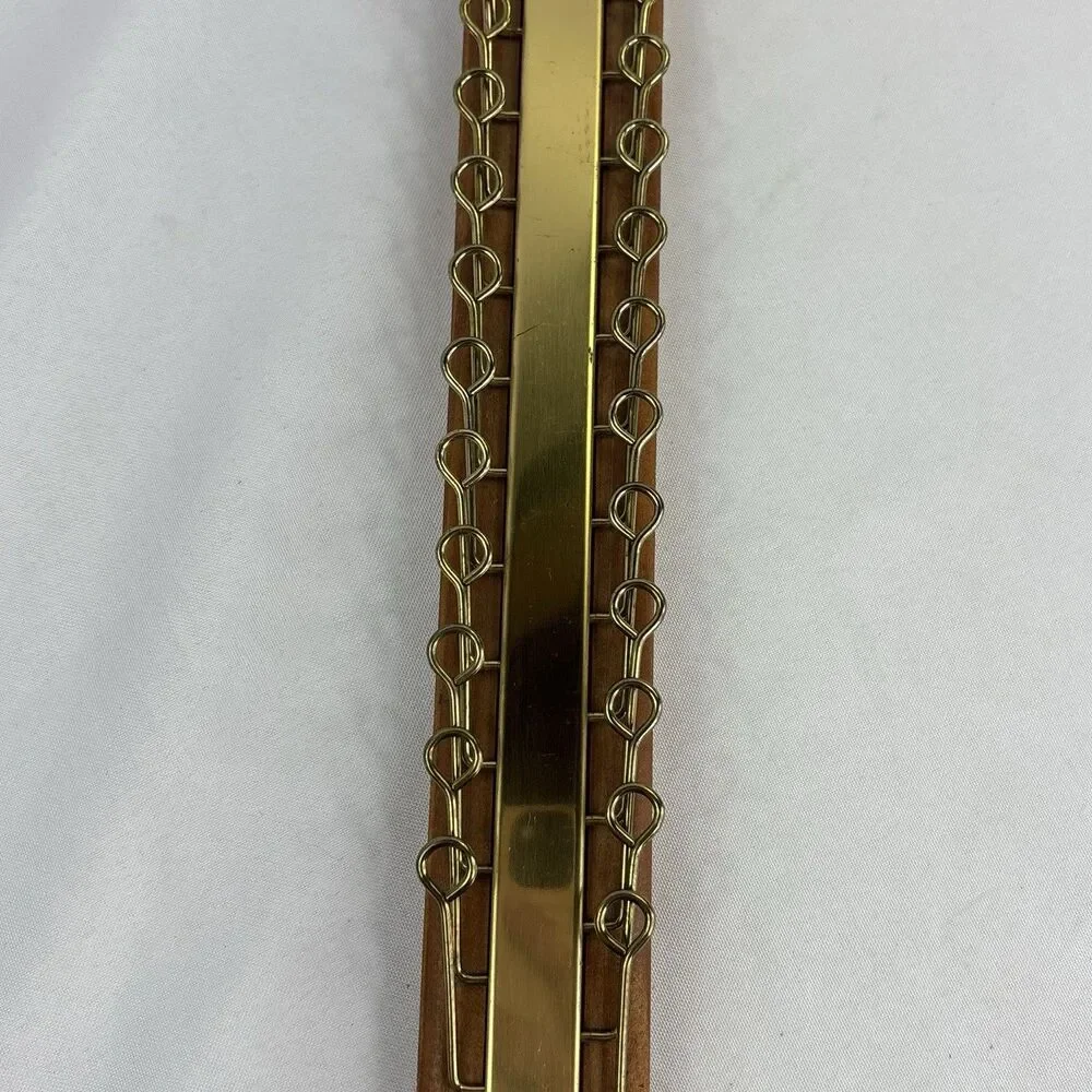 Vintage Wood Metal Wall Mount 36 Hook Tie Rack Belt Scarf Organizer